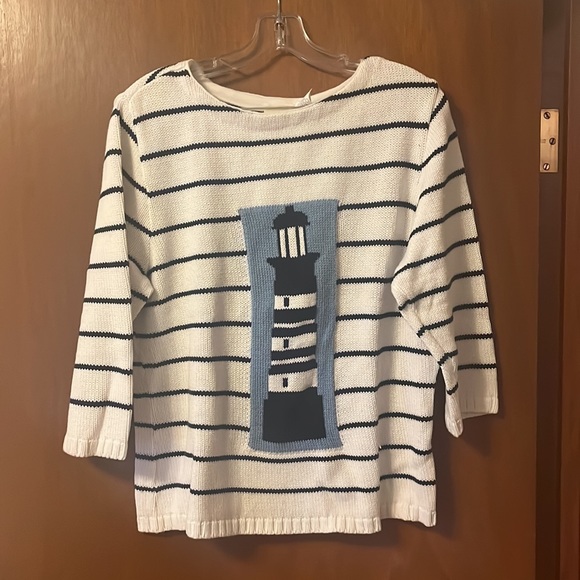 Vintage White Lighthouse Sweater - Picture 3 of 4